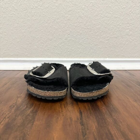 BIRKENSTOCK Madrid Big Buckle Shearling in Black Oiled Leather EU 39 US 8-8.5 N - Picture 7 of 13
